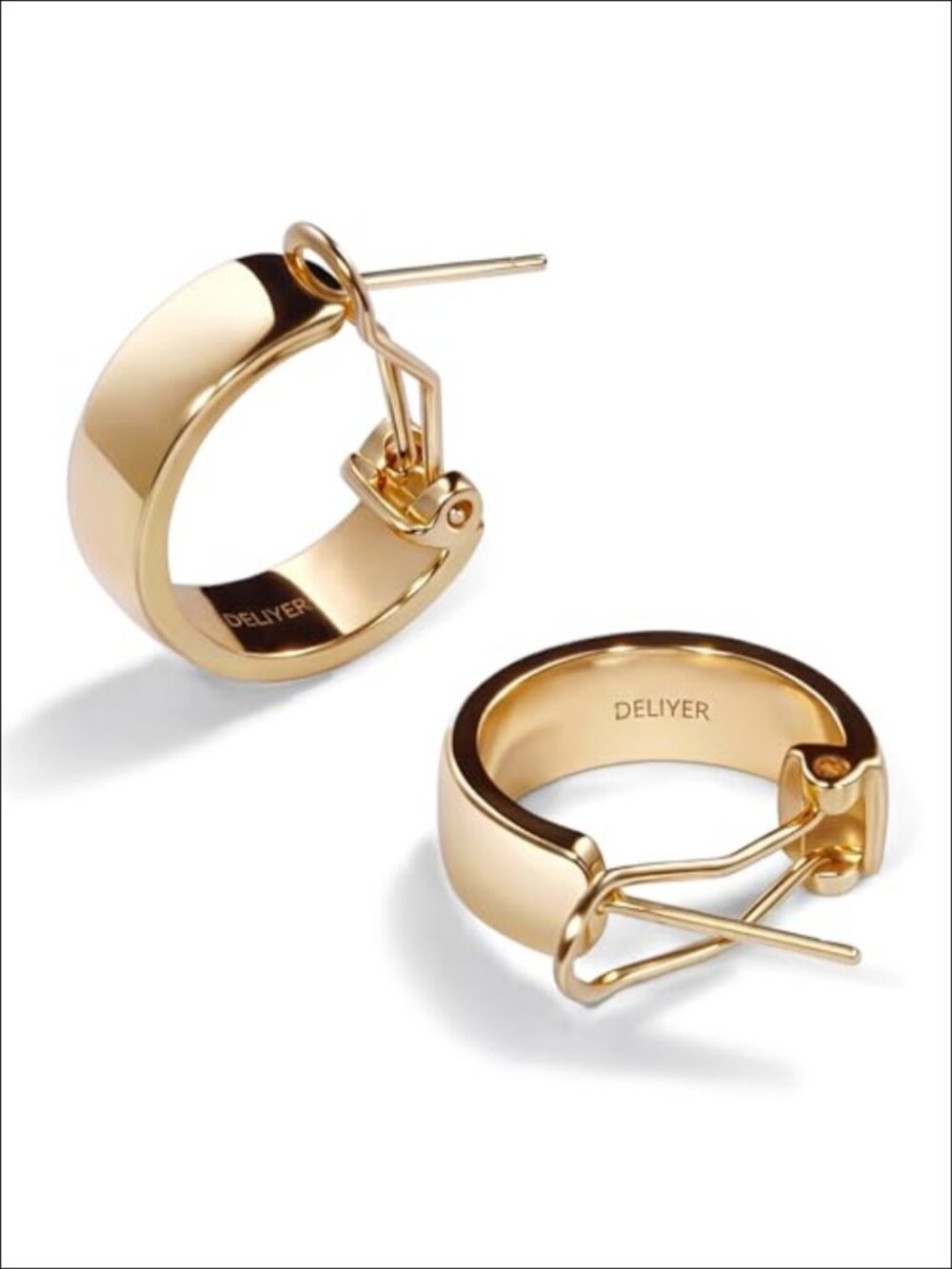 Chunky Gold Plated Hoop Earrings Women Hypoallergenic Small Huggie Everyday